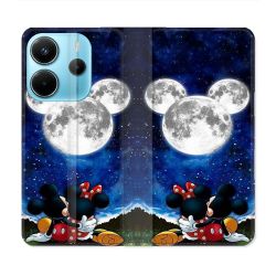 Housse Cuir Portefeuille Pour Xiaomi Redmi Note 14 4G Mickey Minnie