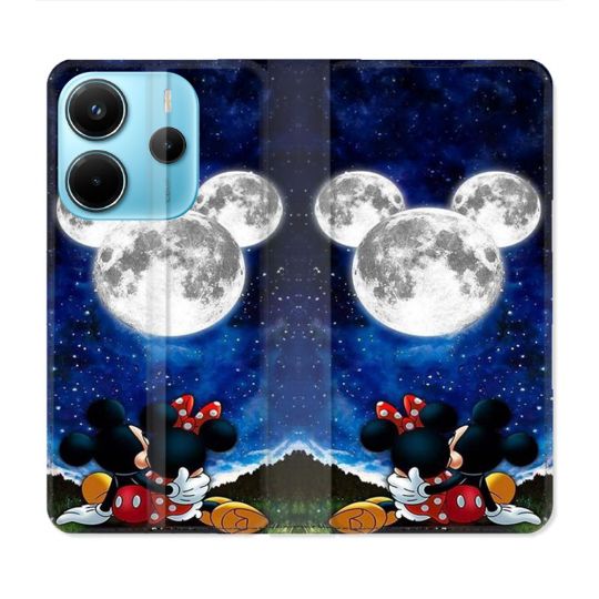 Housse Cuir Portefeuille Pour Xiaomi Redmi Note 14 4G Mickey Minnie