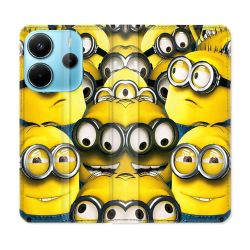 Housse Cuir Portefeuille Pour Xiaomi Redmi Note 14 4G Minions Groupe