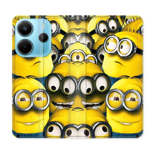 Housse Cuir Portefeuille Pour Xiaomi Redmi Note 14 4G Minions Groupe