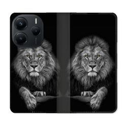Housse Cuir Portefeuille Pour Xiaomi Redmi Note 14 5G Animal Lion Majestueux
