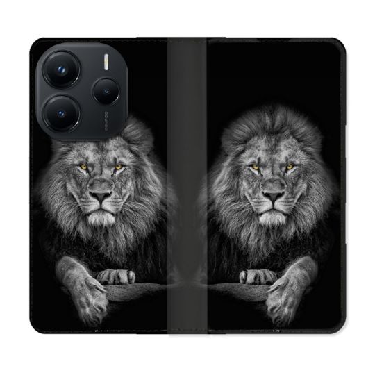Housse Cuir Portefeuille Pour Xiaomi Redmi Note 14 5G Animal Lion Majestueux