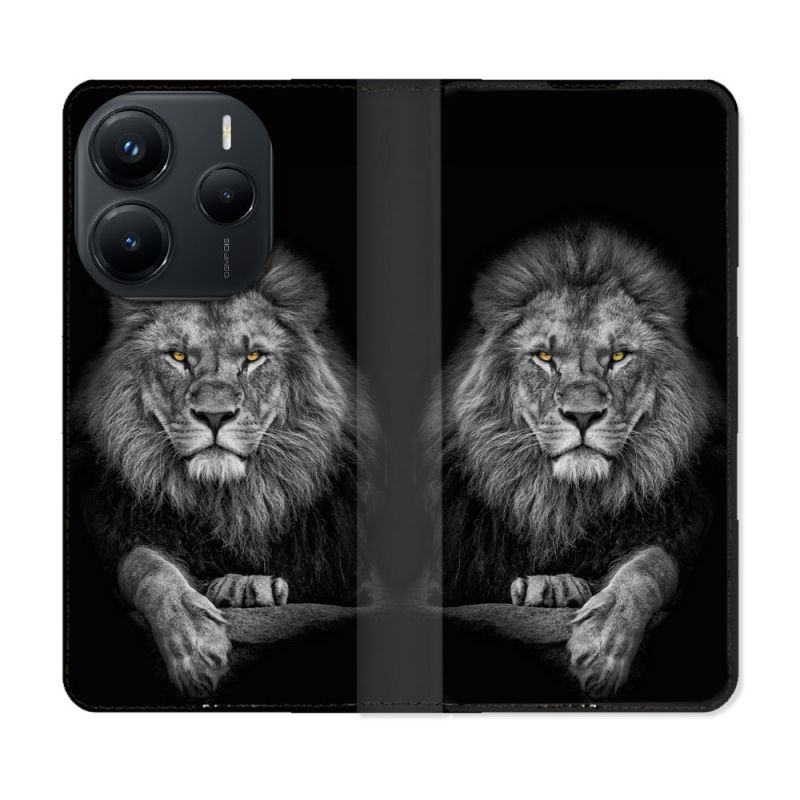 Housse Cuir Portefeuille Pour Xiaomi Redmi Note 14 5G Animal Lion Majestueux