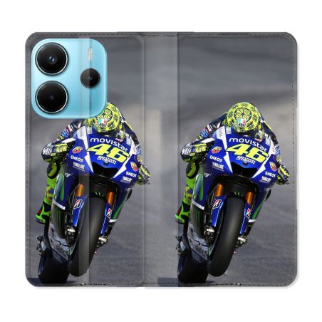 Housse Cuir Portefeuille Pour Xiaomi Redmi Note 14 4G Moto Course GP Wheeling 46
