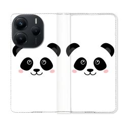 Housse Cuir Portefeuille Pour Xiaomi Redmi Note 14 5G Animal Panda Blanc