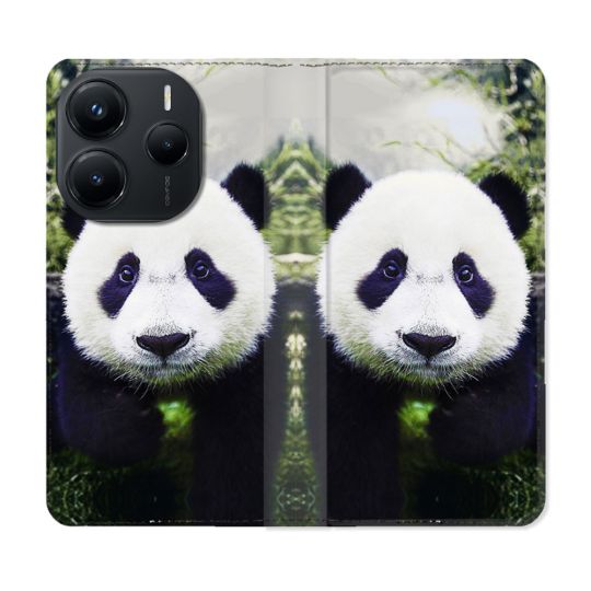 Housse Cuir Portefeuille Pour Xiaomi Redmi Note 14 5G Animal Panda Color