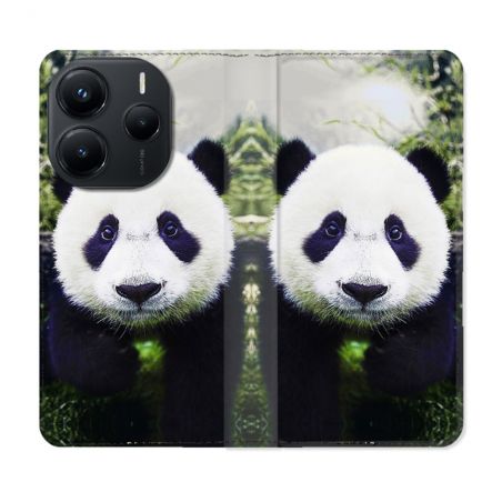 Housse Cuir Portefeuille Pour Xiaomi Redmi Note 14 5G Animal Panda Color