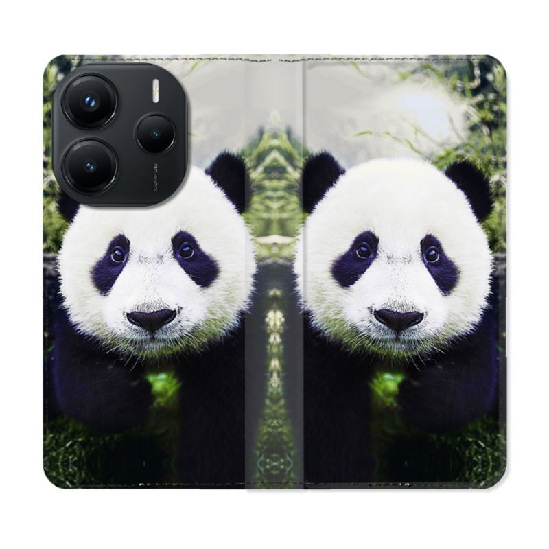 Housse Cuir Portefeuille Pour Xiaomi Redmi Note 14 5G Animal Panda Color
