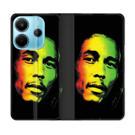 Housse Cuir Portefeuille Pour Xiaomi Redmi Note 14 4G Musique Bob Marley 2