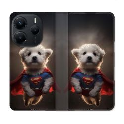 Housse Cuir Portefeuille Pour Xiaomi Redmi Note 14 5G Animal Super Chien