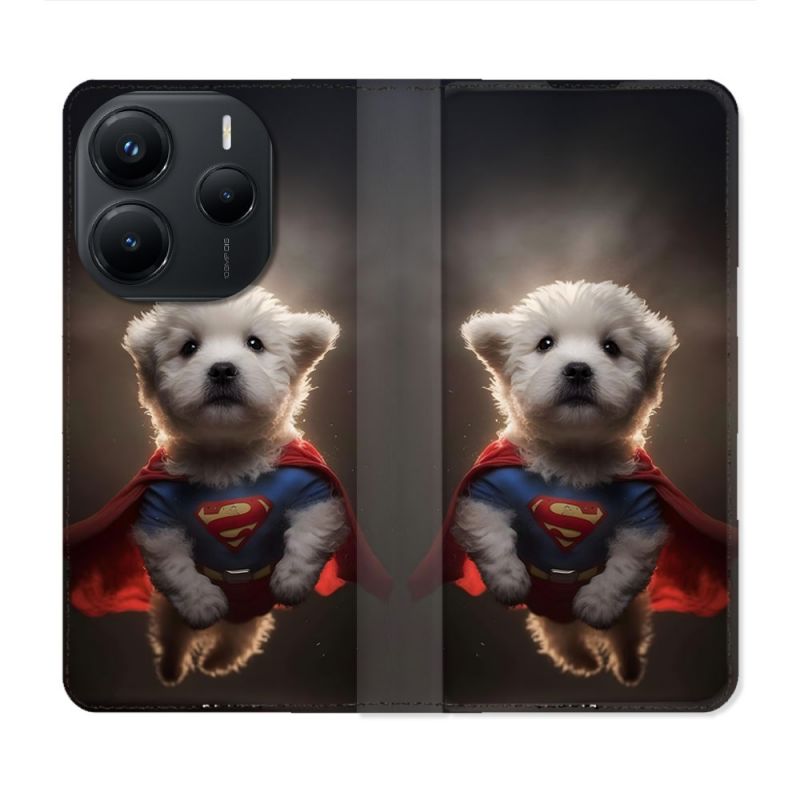 Housse Cuir Portefeuille Pour Xiaomi Redmi Note 14 5G Animal Super Chien