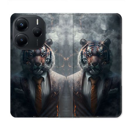 Housse Cuir Portefeuille Pour Xiaomi Redmi Note 14 5G Animal Tigre Business
