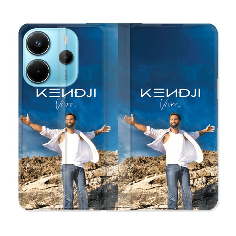 Housse Cuir Portefeuille Pour Xiaomi Redmi Note 14 4G Musique Kendji