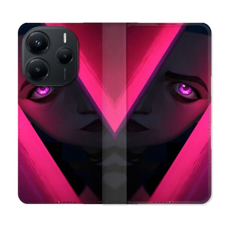 Housse Cuir Portefeuille Pour Xiaomi Redmi Note 14 5G Arcane Jinx Rose