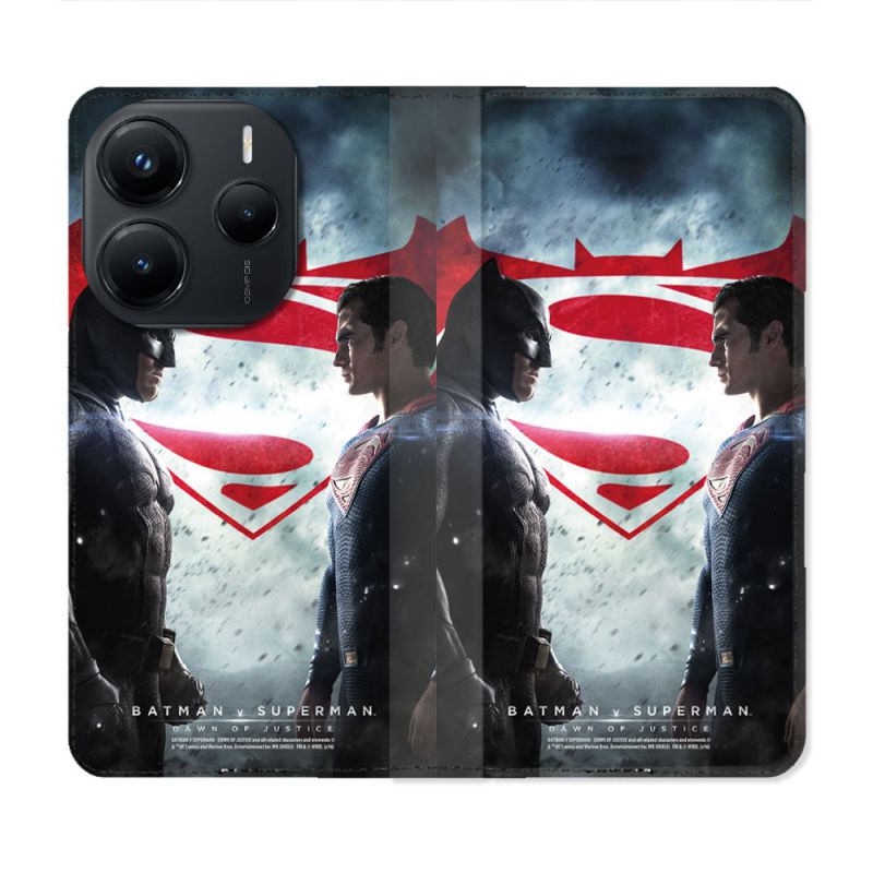 Housse Cuir Portefeuille Pour Xiaomi Redmi Note 14 5G Batman VS Superman