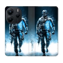 Housse Cuir Portefeuille Pour Xiaomi Redmi Note 14 5G Call Of Duty Guerrier