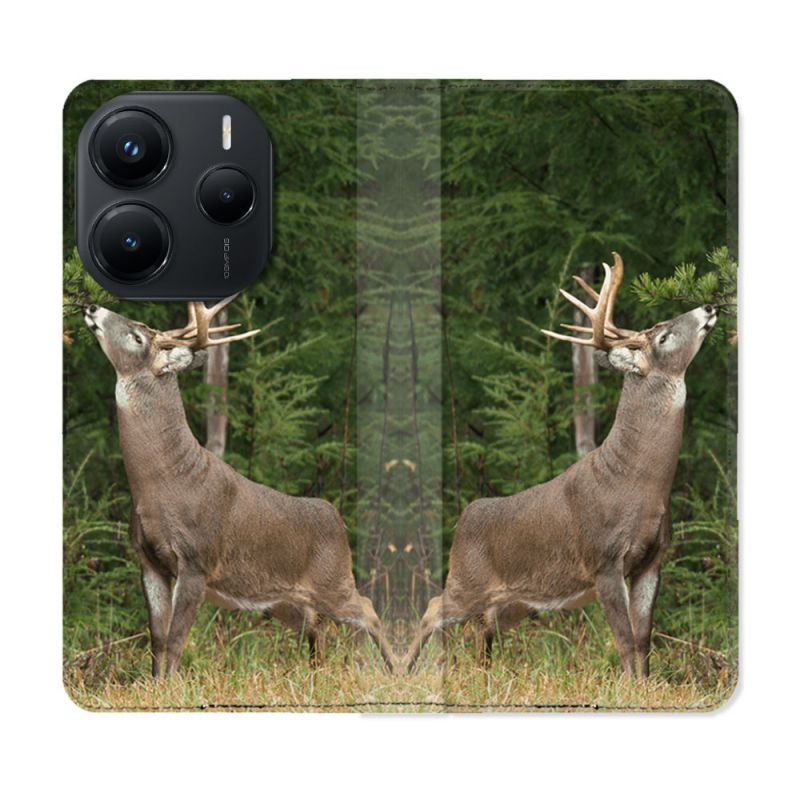 Housse Cuir Portefeuille Pour Xiaomi Redmi Note 14 5G Chasse Cerf