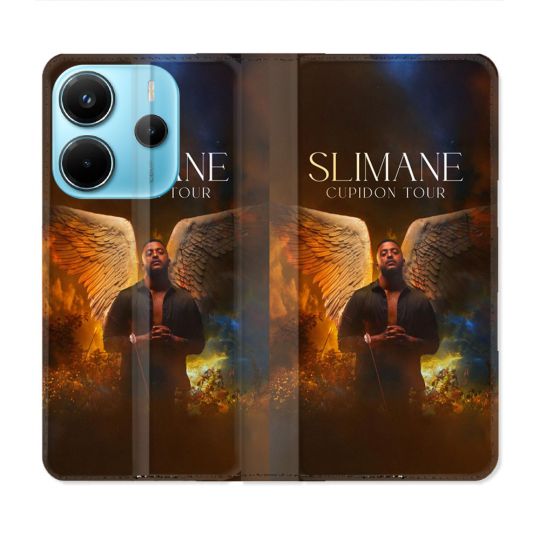 Housse Cuir Portefeuille Pour Xiaomi Redmi Note 14 4G Musique Slimane Ange