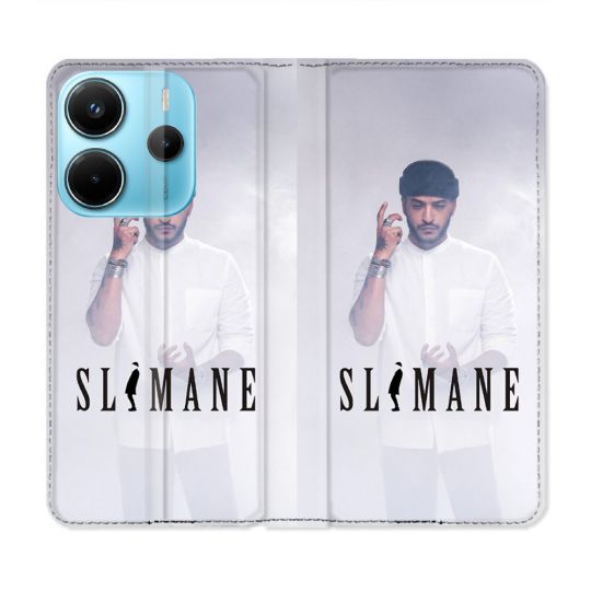 Housse Cuir Portefeuille Pour Xiaomi Redmi Note 14 4G Musique Slimane Blanc