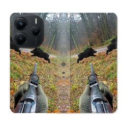 Housse Cuir Portefeuille Pour Xiaomi Redmi Note 14 5G Chasse Vision Tir