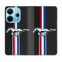 Housse Cuir Portefeuille Pour Xiaomi Redmi Note 14 4G Mustang