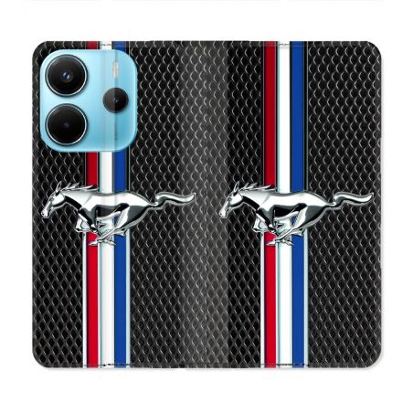Housse Cuir Portefeuille Pour Xiaomi Redmi Note 14 4G Mustang