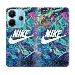 Housse Cuir Portefeuille Pour Xiaomi Redmi Note 14 4G Nike Turquoise