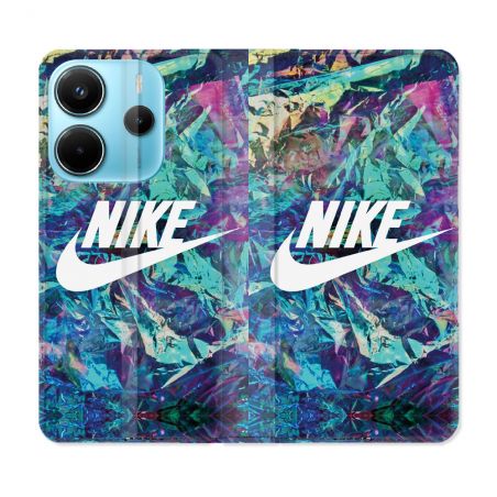 Housse Cuir Portefeuille Pour Xiaomi Redmi Note 14 4G Nike Turquoise