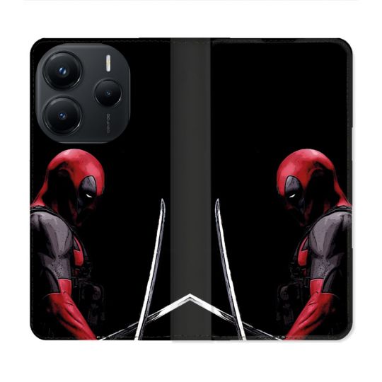 Housse Cuir Portefeuille Pour Xiaomi Redmi Note 14 5G Deadpool Epee