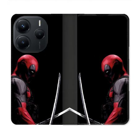 Housse Cuir Portefeuille Pour Xiaomi Redmi Note 14 5G Deadpool Epee