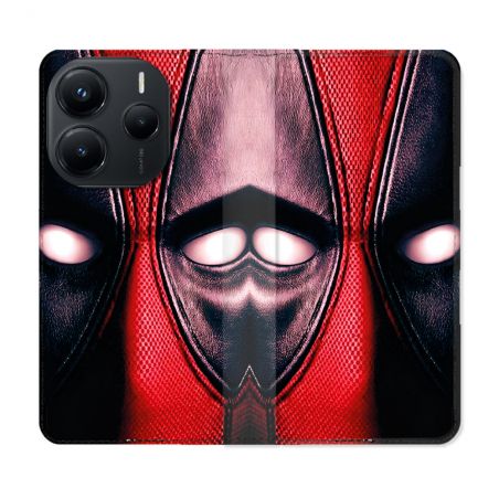 Housse Cuir Portefeuille Pour Xiaomi Redmi Note 14 5G Deadpool Yeux