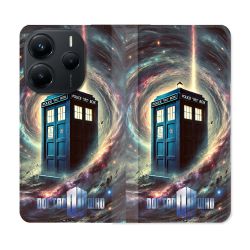 Housse Cuir Portefeuille Pour Xiaomi Redmi Note 14 5G Dr Who Tardis Univers