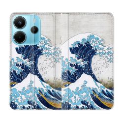 Housse Cuir Portefeuille Pour Xiaomi Redmi Note 14 4G Peinture La Grande Vague