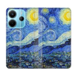 Housse Cuir Portefeuille Pour Xiaomi Redmi Note 14 4G Peinture La nuit étoilée