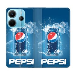 Housse Cuir Portefeuille Pour Xiaomi Redmi Note 14 4G Pepsi