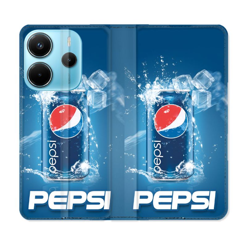 Housse Cuir Portefeuille Pour Xiaomi Redmi Note 14 4G Pepsi