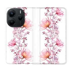 Housse Cuir Portefeuille Pour Xiaomi Redmi Note 14 5G Fleur Eclosion