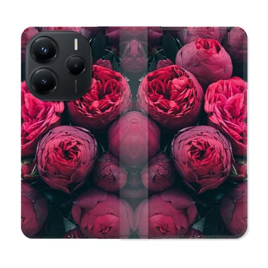 Housse Cuir Portefeuille Pour Xiaomi Redmi Note 14 5G Fleur Pivoine