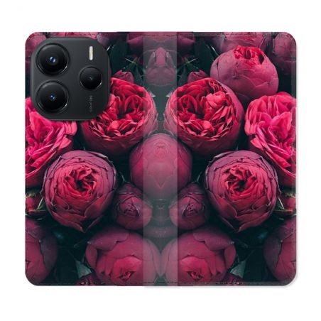 Housse Cuir Portefeuille Pour Xiaomi Redmi Note 14 5G Fleur Pivoine