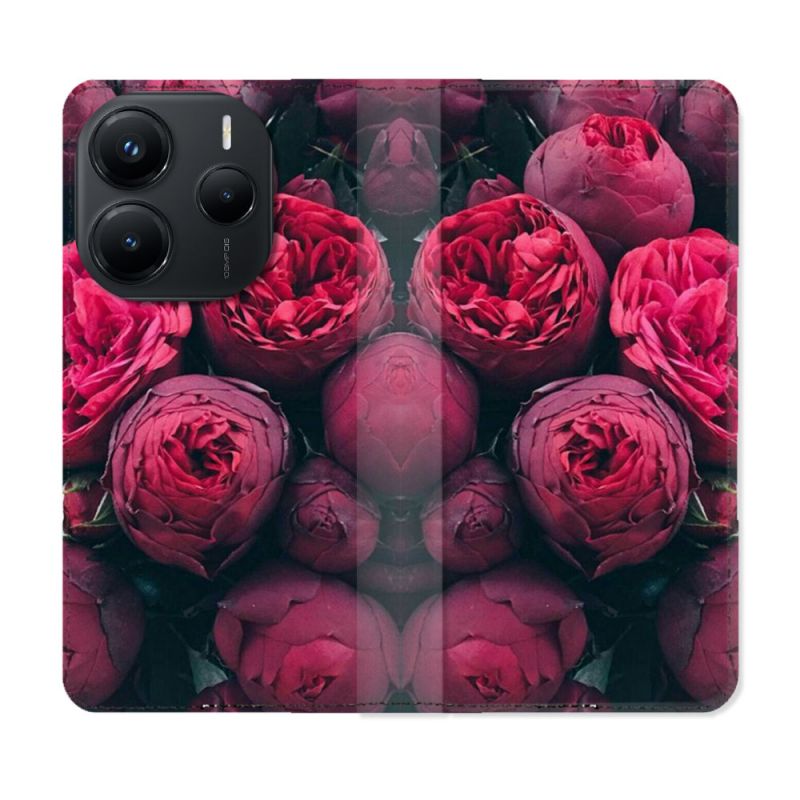 Housse Cuir Portefeuille Pour Xiaomi Redmi Note 14 5G Fleur Pivoine