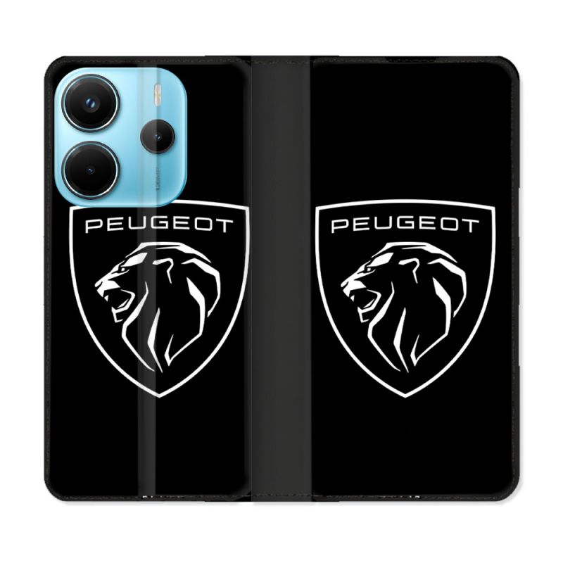 Housse Cuir Portefeuille Pour Xiaomi Redmi Note 14 4G Peugeot