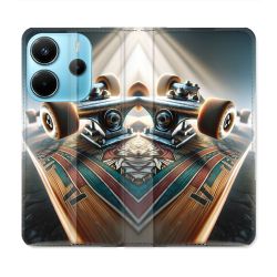Housse Cuir Portefeuille Pour Xiaomi Redmi Note 14 4G Planche Skate