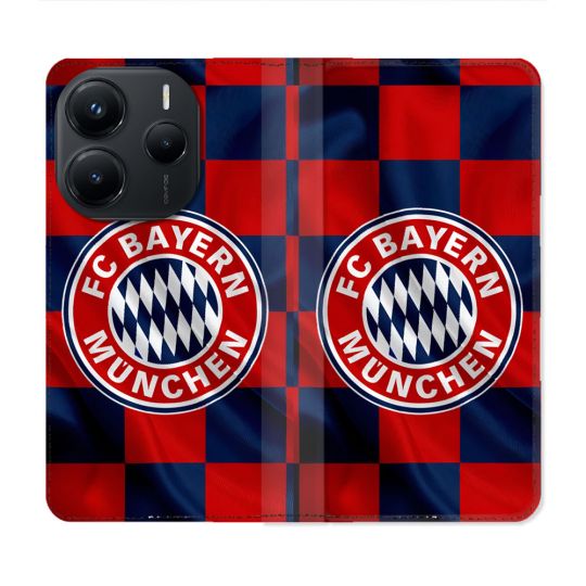 Housse Cuir Portefeuille Pour Xiaomi Redmi Note 14 5G Foot Bayern Munich Carreaux