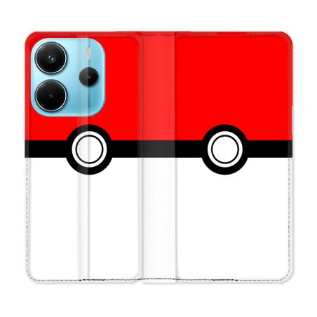 Housse Cuir Portefeuille Pour Xiaomi Redmi Note 14 4G Pokemon Pokeball