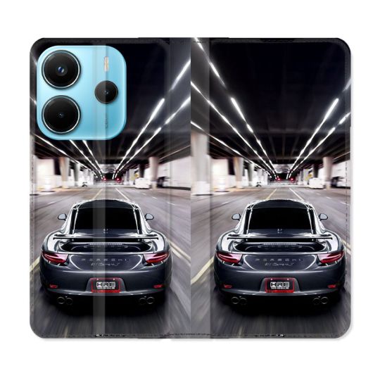 Housse Cuir Portefeuille Pour Xiaomi Redmi Note 14 4G Porsche 911