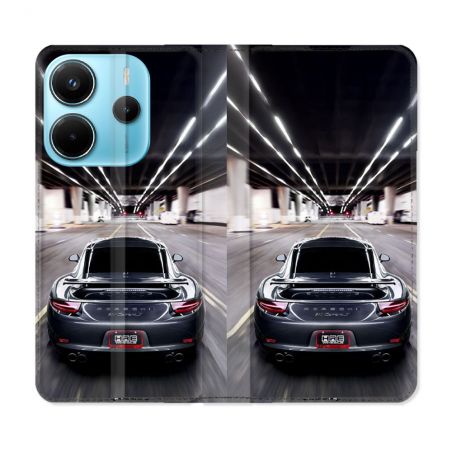 Housse Cuir Portefeuille Pour Xiaomi Redmi Note 14 4G Porsche 911