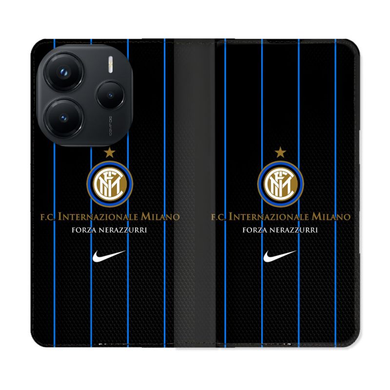 Housse Cuir Portefeuille Pour Xiaomi Redmi Note 14 5G Foot Inter Milan