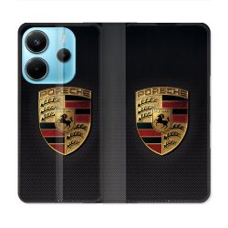 Housse Cuir Portefeuille Pour Xiaomi Redmi Note 14 4G Porsche Carbone