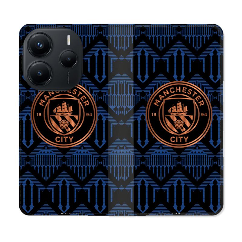 Housse Cuir Portefeuille Pour Xiaomi Redmi Note 14 5G Foot Manchester City