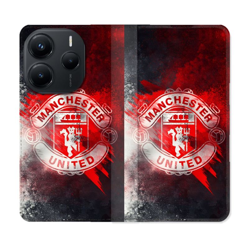 Housse Cuir Portefeuille Pour Xiaomi Redmi Note 14 5G Foot Manchester United